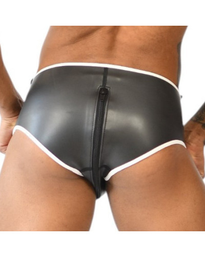 Slip en néoprène Xrub avec Zip Avant/Arrière Noir-Blanc 