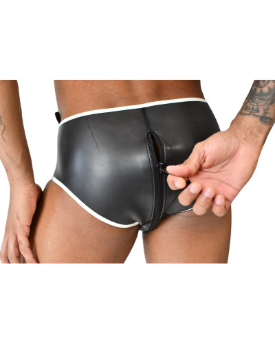 Slip en néoprène Xrub avec Zip Avant/Arrière Noir-Blanc 