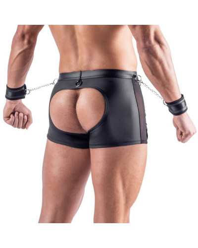 Boxer Bottomless avec Menottes Arescio Noir 