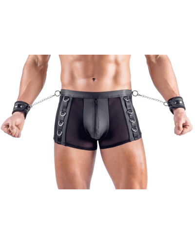 Boxer Bottomless avec Menottes Arescio Noir 