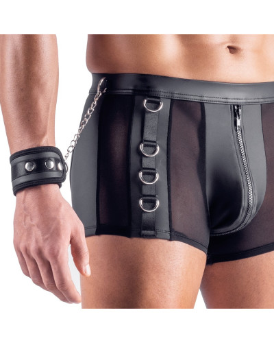 Boxer Bottomless avec Menottes Arescio Noir 