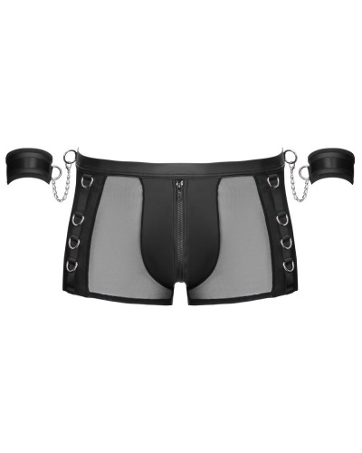 Boxer Bottomless avec Menottes Arescio Noir 