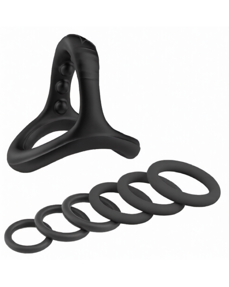 Pack 7 Cockrings Full Erect Noirs 
