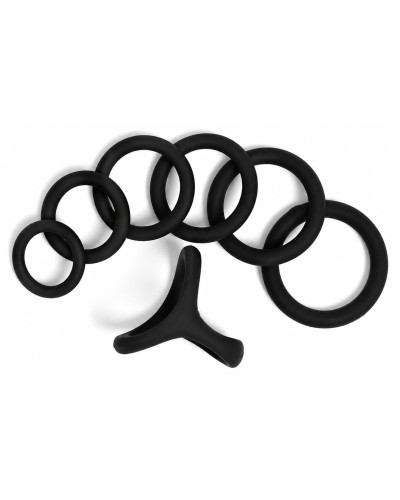 Pack 7 Cockrings Full Erect Noirs 