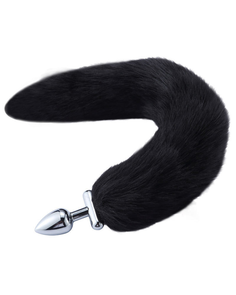 Plug queue de renard convertible bijou Foxy roxy 5.5 x 2.7cm queue 39cm noir 