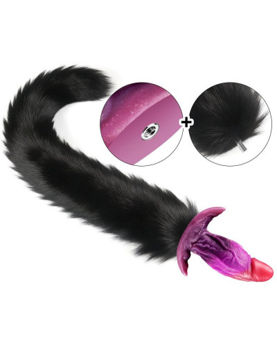 Plug queue de renard Purplelien 10 x 4.2cm queue 41 cm noir 
