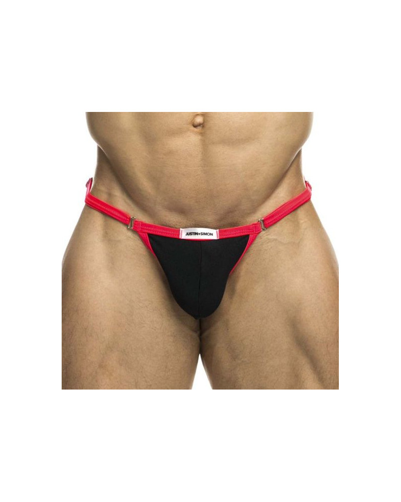 Slip sexy Kini Noir-Rose fluo Taille:TU Taille Unique