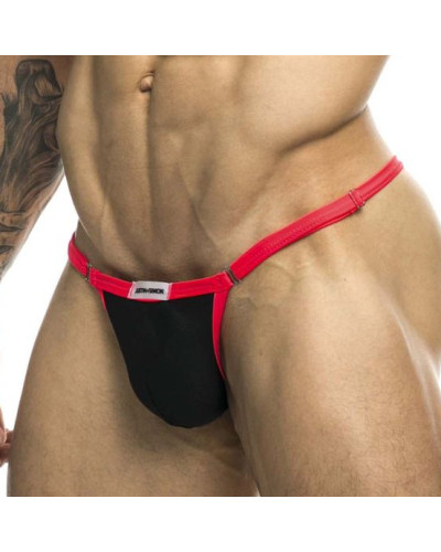 Slip sexy Kini Noir-Rose fluo Taille:TU Taille Unique