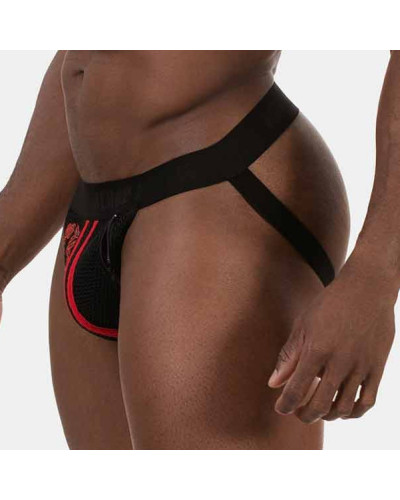 Jockstrap Let's Play Noir-Rouge Taille:TU Taille Unique
