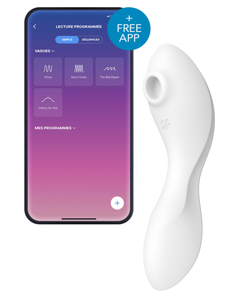 Stimulateur de clitoris connecté Curvy trinity 5 Satisfyer Blanc 