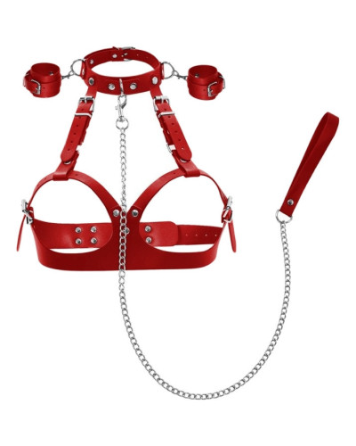 Harnais collier et menottes Beautydom Rouge 