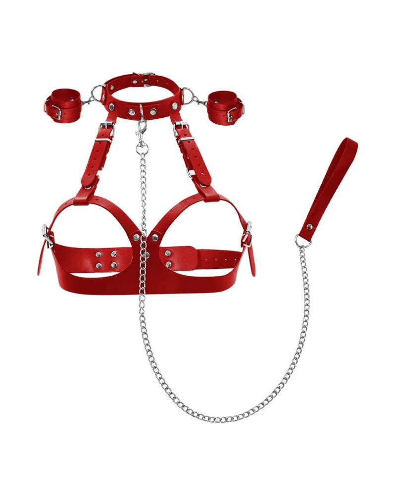 Harnais collier et menottes Beautydom Rouge 