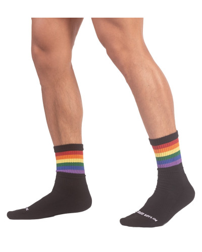 Chaussettes HALF SOCKS Rainbow Noire 