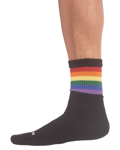 Chaussettes HALF SOCKS Rainbow Noire 