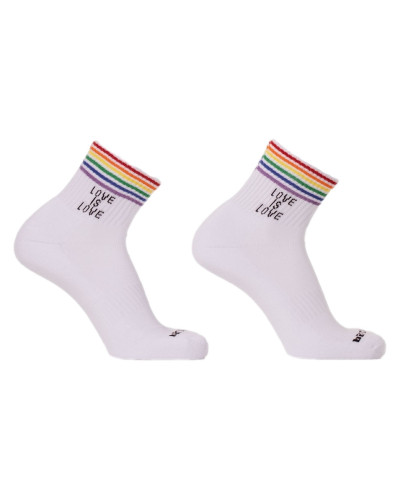 Chaussettes Love is Love Rainbow-Blanc 