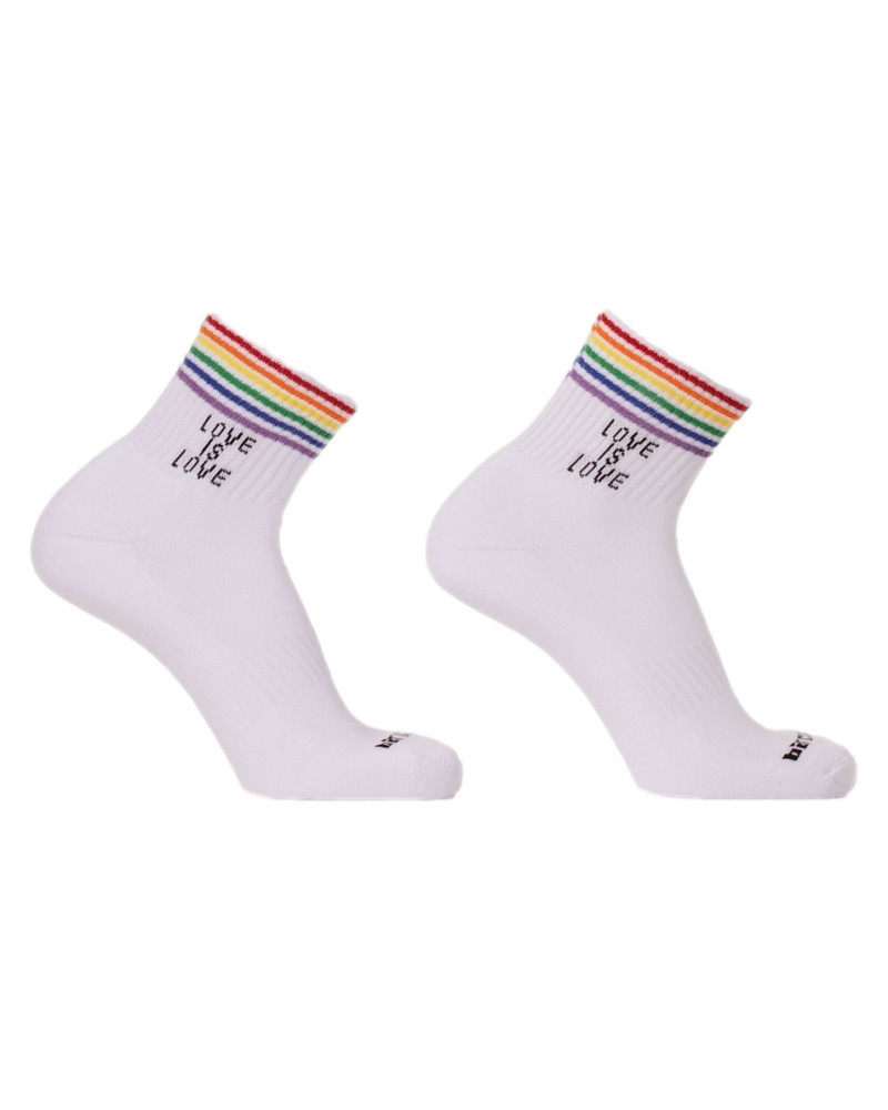 Chaussettes Love is Love Rainbow-Blanc 