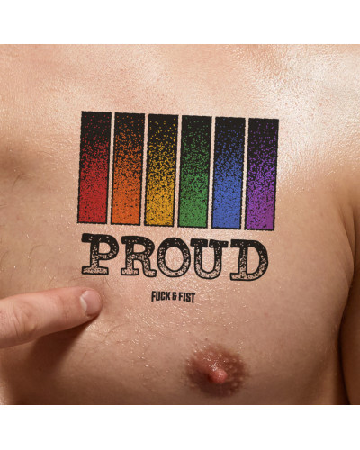 Tatouage temporaire Proud 9 x 8.5cm 