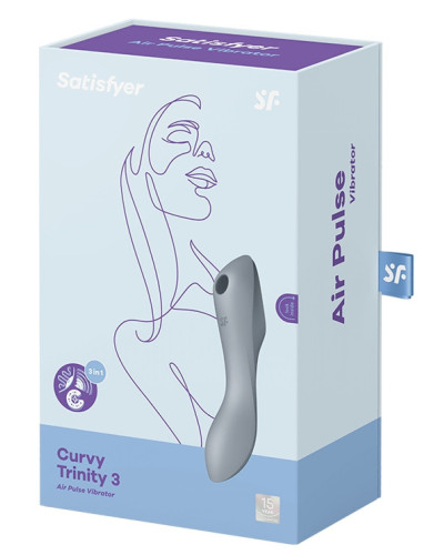 Stimulateur de clitoris Curvy Trinity 3 Satisfyer Gris 