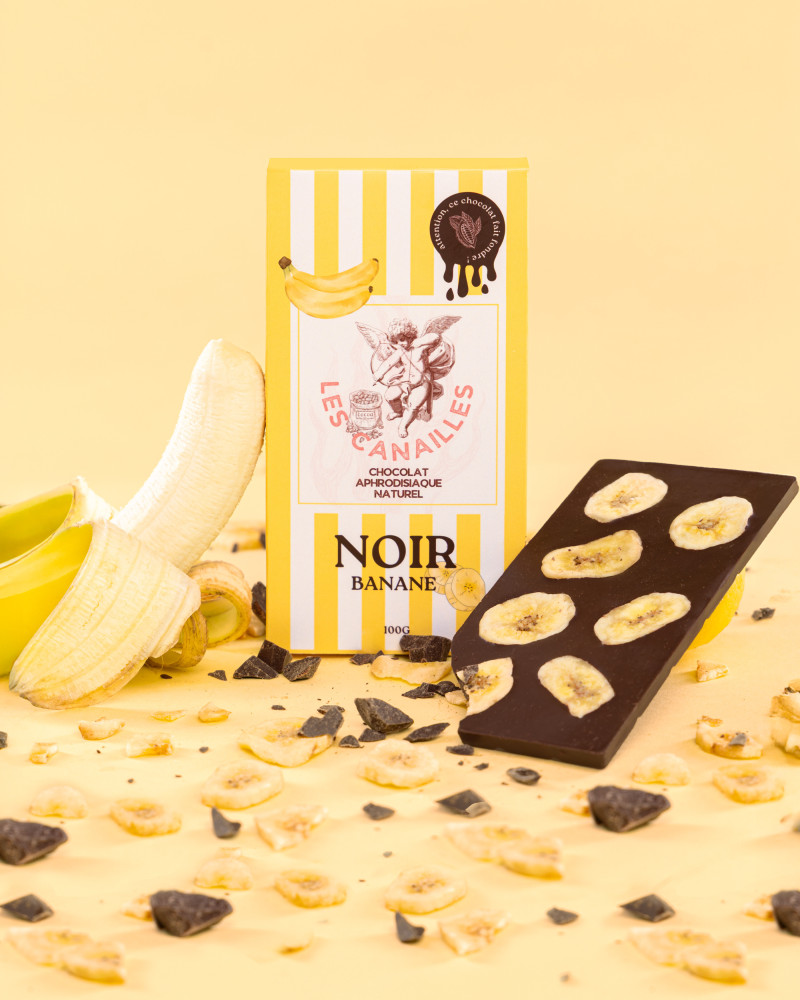 Tablette de Chocolat Aphrodisiaque NOIR Banane 100g 