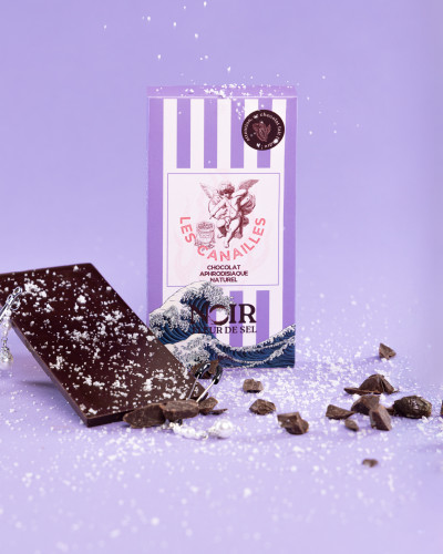 Tablette de Chocolat Aphrodisiaque NOIR Fleur de Sel 100g 