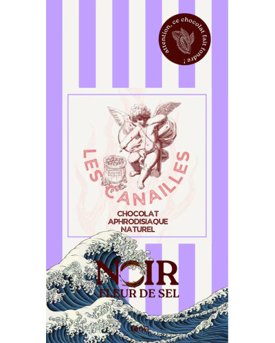 Tablette de Chocolat Aphrodisiaque NOIR Fleur de Sel 100g 