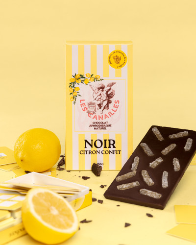 Tablette de Chocolat Aphrodisiaque NOIR Citron Confit 100g 