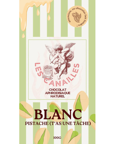 Tablette de Chocolat Aphrodisiaque Blanc Pistache 100g 