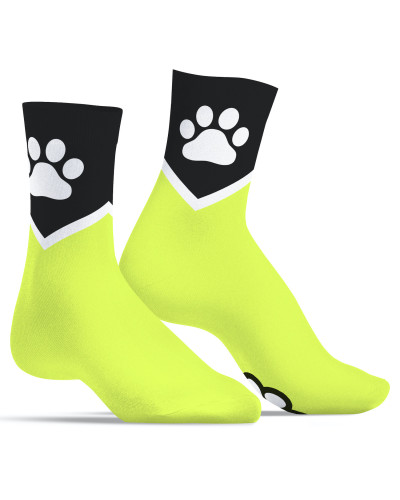 Chaussettes Paw Kinky Puppy Jaunes Fluo 