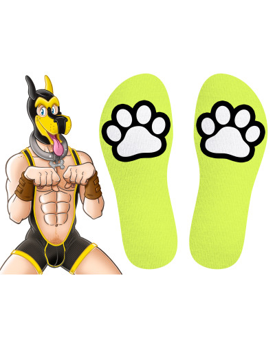 Chaussettes Paw Kinky Puppy Jaunes Fluo 