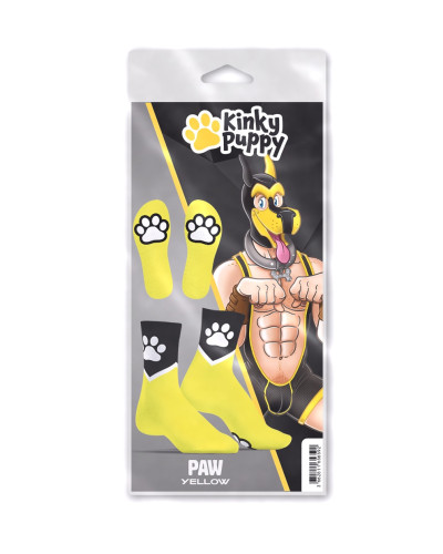 Chaussettes Paw Kinky Puppy Jaunes Fluo 
