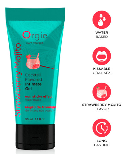 Lubrifiant Aromatisé COCKTAIL MOJITO FRAISE 50ml déstockage  