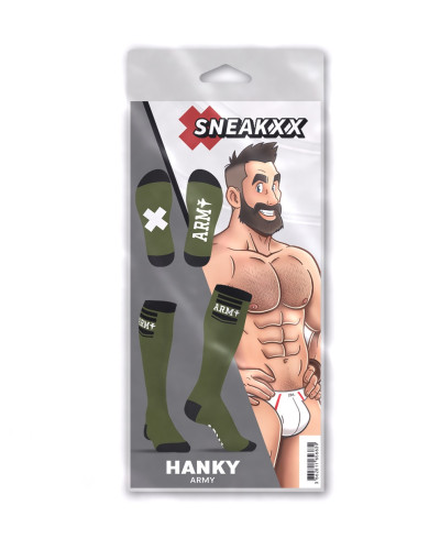Chaussettes Hautes Hanky Army SneakXX Vertes 