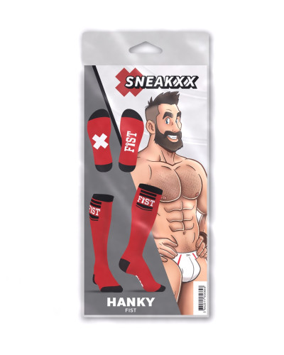 Chaussettes Hautes HANKY FIST SneakXX Rouge 