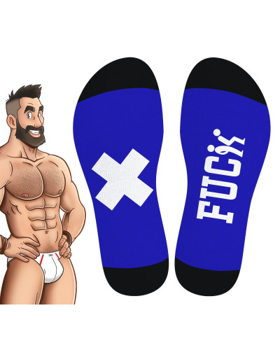 Chaussettes Hautes HANKY FUCK SneakXX Bleues 