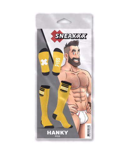 Chaussettes Hautes HANKY PISS SneakXX Jaunes 