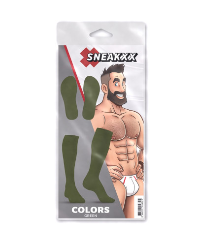 Chaussettes Hautes COLORS SneakXX Vert Kaki 