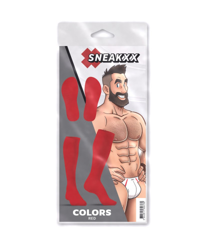 Chaussettes Hautes COLORS SneakXX Rouges 