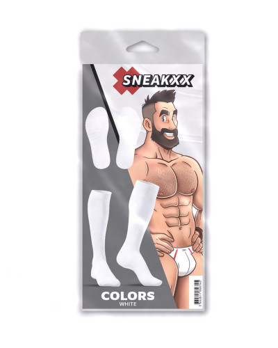 Chaussettes Hautes COLORS SneakXX Blanches 