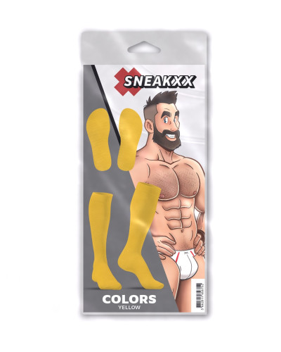 Chaussettes Hautes COLORS SneakXX Jaunes 