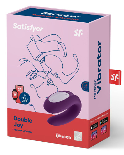 Stimulateur connecté Double Joy Satisfyer Mauve 