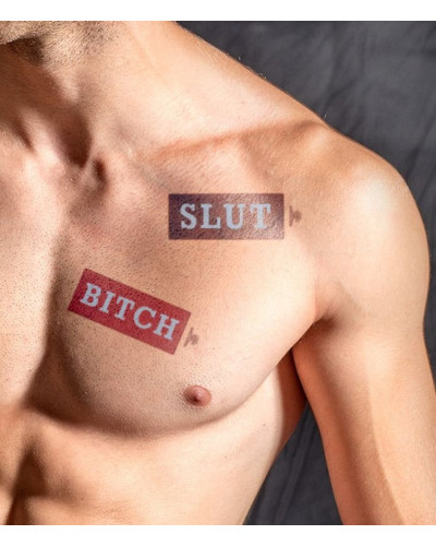 Tatouage éphémère MrB Slut / Bitch 15 x 5cm 