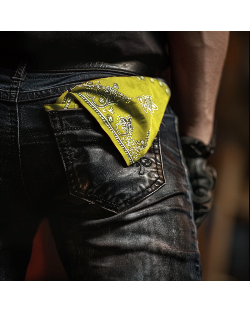 Foulard Bandana Hanky Code 58 x 58 cm Jaune 
