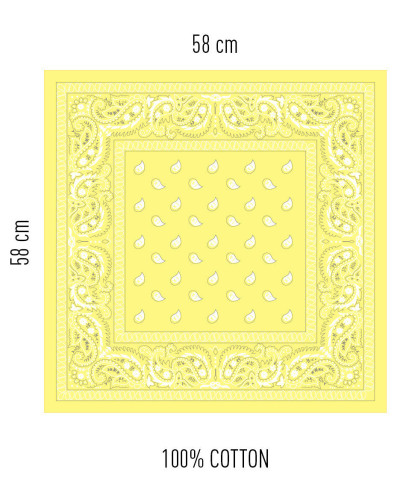 Foulard Bandana Hanky Code 58 x 58 cm Jaune 