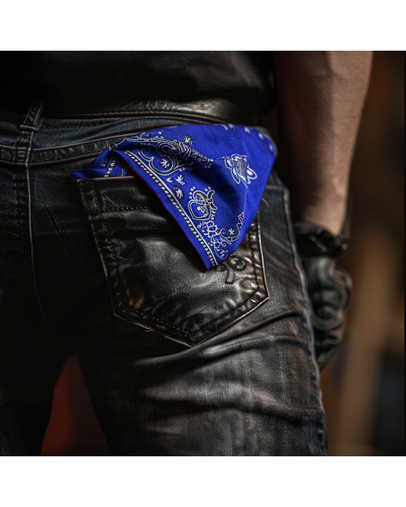 Foulard Bandana Hanky Code 58 x 58 cm Bleu 