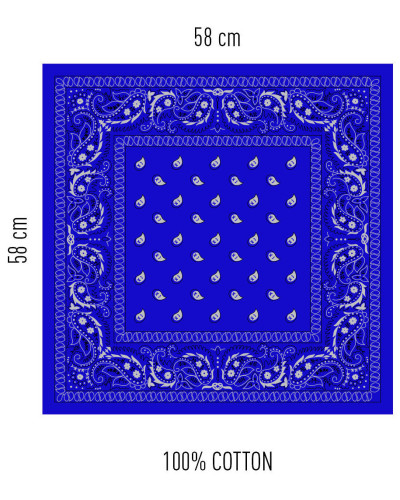 Foulard Bandana Hanky Code 58 x 58 cm Bleu 