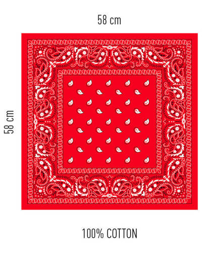 Foulard Bandana Hanky Code 58 x 58 cm Rouge 