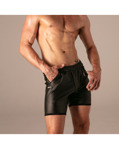 Short avec Zip Master Noir 