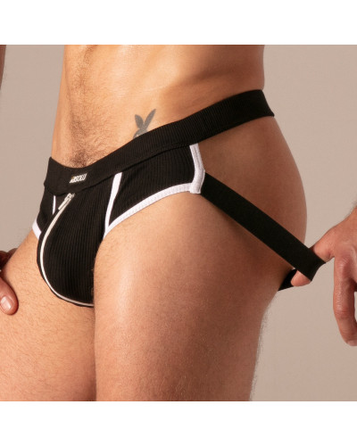 Jockbrief Rib Zip Noir 