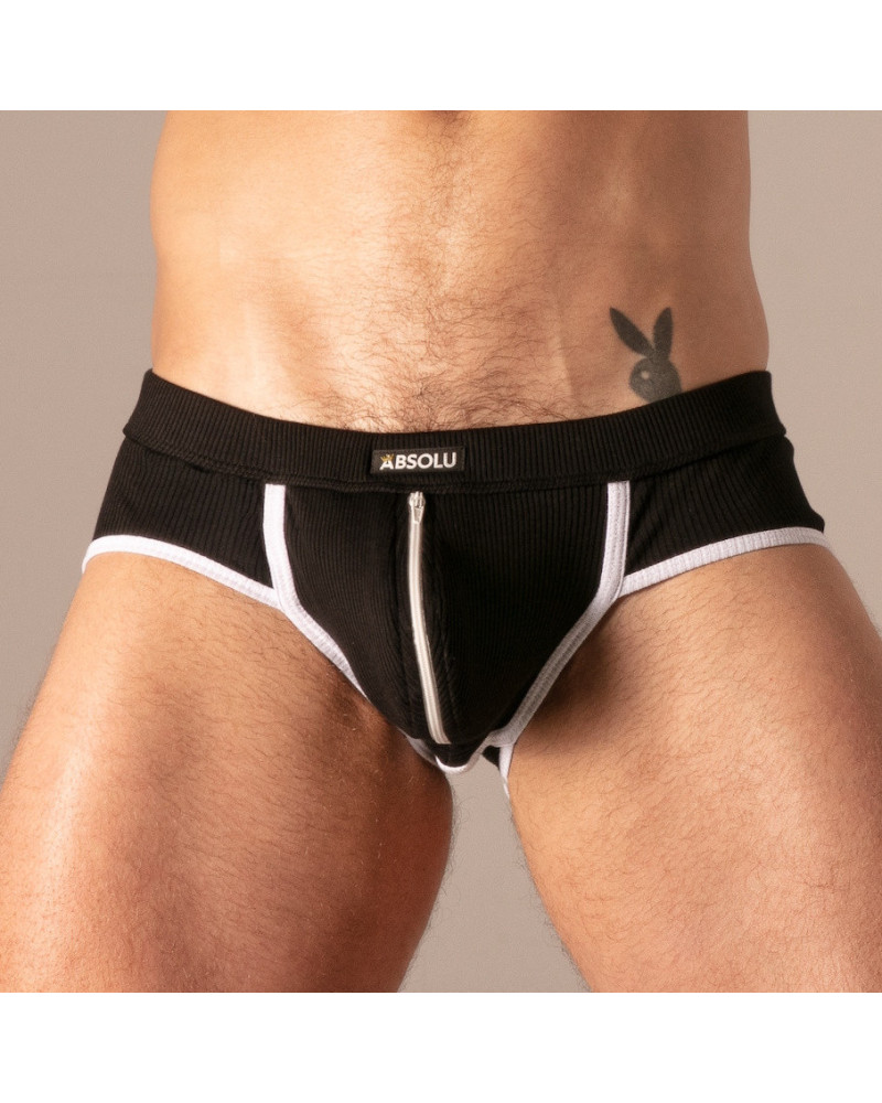 Slip Rib Zip Noir 