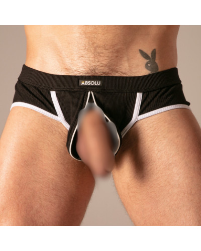 Slip Rib Zip Noir 